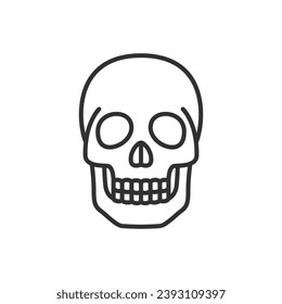 Skull, linear icon. Line with editable stroke