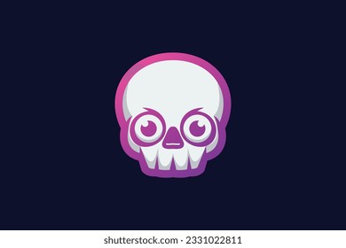 skull lineart vector template logo design