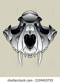 skull lion anatomic  tattoo art