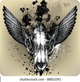 Skull Lion&wings. Vector illustration