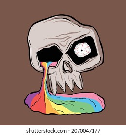 skull llustration vector hand drawing