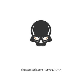 Skull logo angry vector icon 