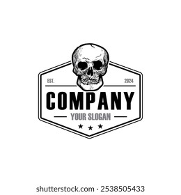 skull logo , skull badge logo