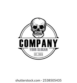 skull logo , skull badge logo