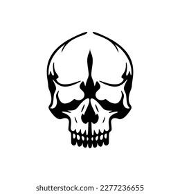 Skull logo with black and white vector design