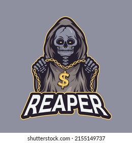 Skull logo with chain necklace