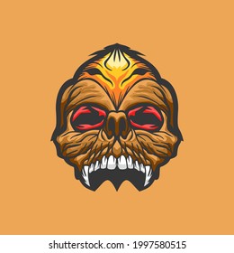 Skull logo creative design vector template