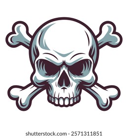 Skull logo with crossbone vector logo