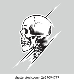 Skull logo with crossbone vector logo