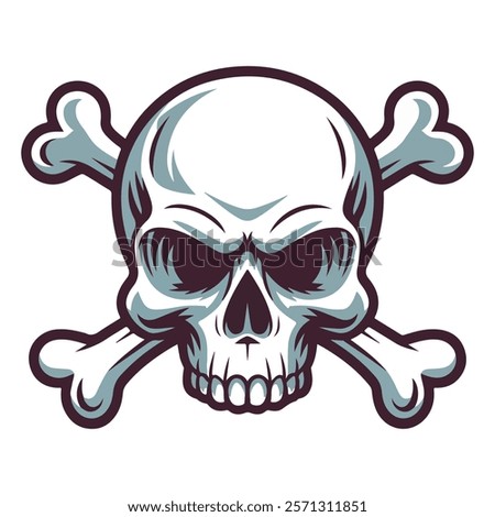 Skull logo with crossbone vector logo