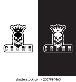 skull logo and crown vector illustrator