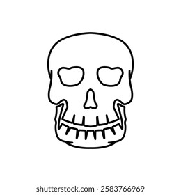 skull logo design concept line style