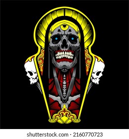 Inspiración en el diseño del logotipo del cráneo, elemento de diseño para el logotipo, cartel, tarjeta,benner,emblema,camiseta,ilustración vectorial