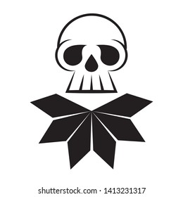 skull logo design inspiration. flower logo template - Vector