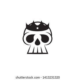 skull logo design inspiration. flower logo template - Vector