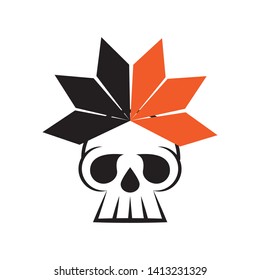 skull logo design inspiration. flower logo template - Vector