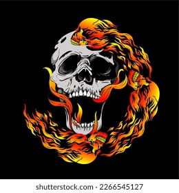 Skull Logo design inspiration,design element for logo,poster,card,benner,emblem,t shirt,vector illustration