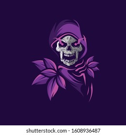 skull logo design premium illustration