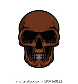 Skull logo design for t shirt, sticker, sign logo, dll