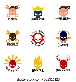Skull logo design template