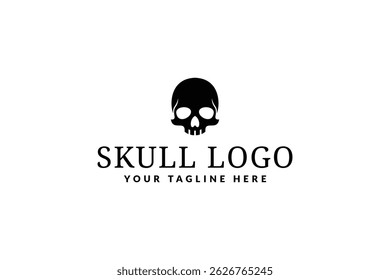 skull logo design template, logo icon vector illustration silhouette