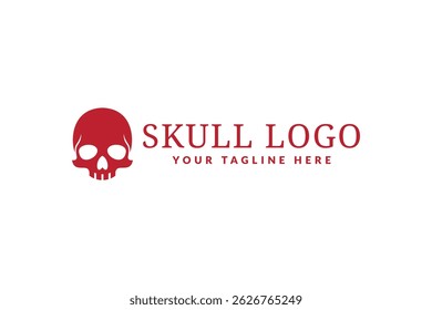 skull logo design template, logo icon vector illustration silhouette