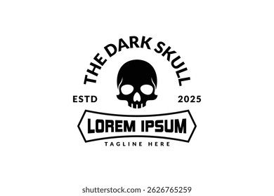 skull logo design template, logo icon vector illustration silhouette