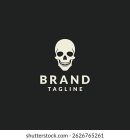 skull logo design template, logo icon vector illustration silhouette