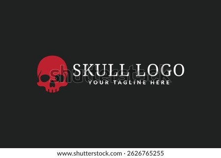 skull logo design template, logo icon vector illustration silhouette