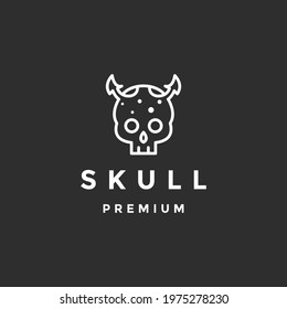 Skull logo Design Template Idea on black background