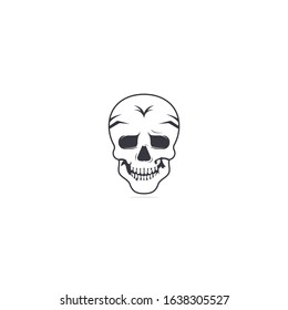 Skull logo design template. Skull in vintage style.