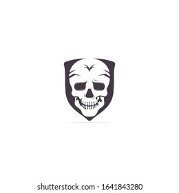 Skull logo design template. Skull in vintage style.