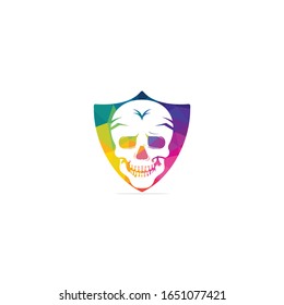 Skull logo design template. Skull in vintage style.