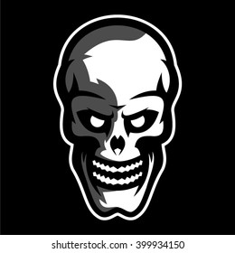 Skull logo design in vector, halloween.