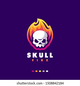 skull logo design vector illustration
