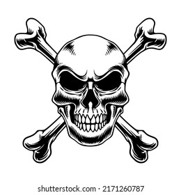 Skull Logo Design Vector Illustration Stock Vector (Royalty Free ...