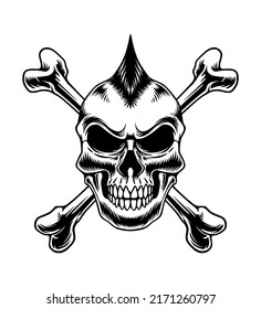 Skull logo design vector illustration