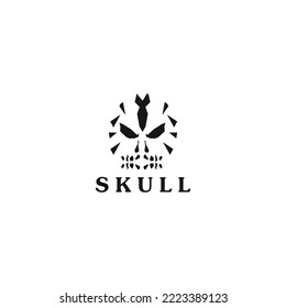 Skull logo design vector template

