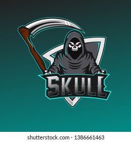 skull logo esport vector illustration 