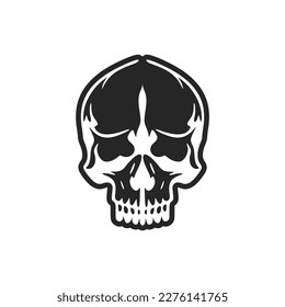Skull logo featuring black and white colors
