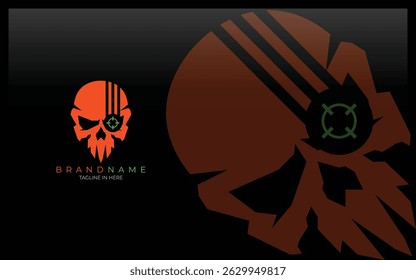 Logotipo del cráneo formó el blanco del francotirador en el ojo con color naranja
