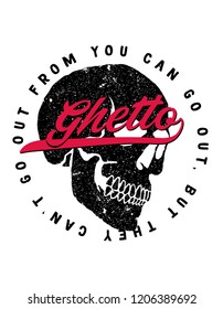 skull logo ghetto t shirt