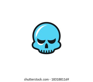 Vector azul de la cabeza del logotipo del cráneo 