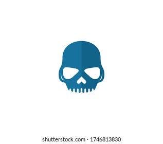 Skull logo head vector icon 