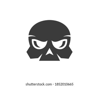 Skull logo head vector icon 