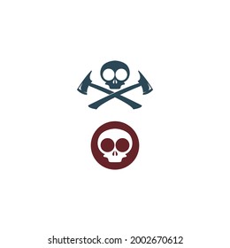 Skull logo icon design vector template illustration