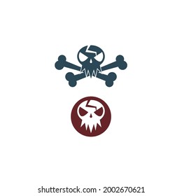 Skull logo icon design vector template illustration