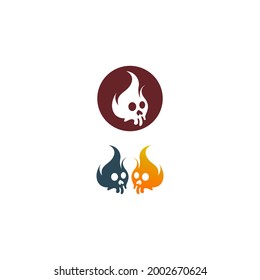 Skull logo icon design vector template illustration