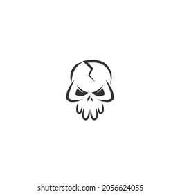 Skull logo icon design vector template illustration