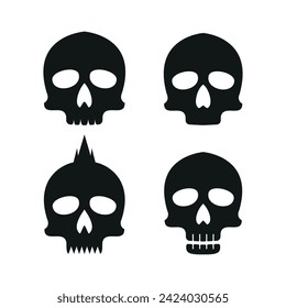 skull logo icon design vector illustration, skull icon,